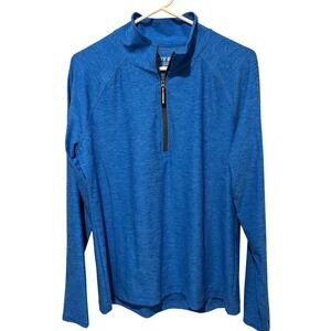 Soybu Mens XL Blue Heathered Quarter Zip Pullover Activewear Shirt RN101777